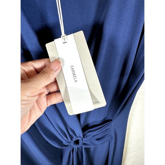 Tommy Bahama Carmela Dress Women’s Large Navy NWT Crossover Front Midi - Picture 5 of 9